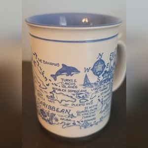 Caribbean Map Vintage Embossed Mug